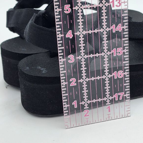 Cushionaire Sassy Black Platform Sandals Size 7 - Picture 10 of 10